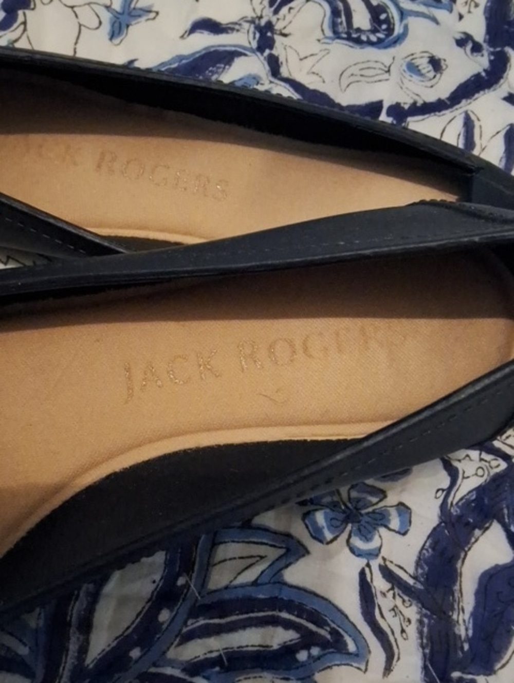 Jack Rogers Navy Leather Women's Flats